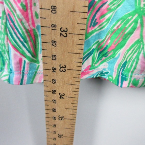 Lilly Pulitzer Parigi Romper Mini Dress M Green Floral V Neck Resort 436 - Picture 10 of 11